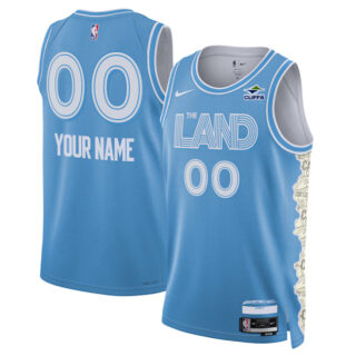Men's Cleveland Cavaliers Active Player Custom Light Blue 2024 25 City Edition Stitched Jersey
