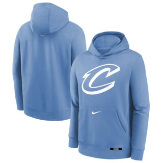 Men's Cleveland Cavaliers Light Blue 2024 25 City Edition Fleece Club Pullover Hoodie