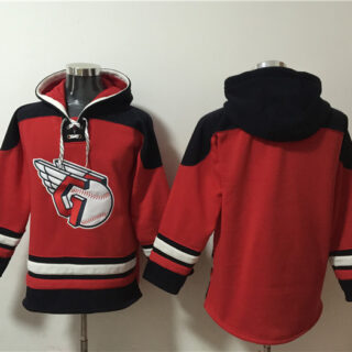 Men's Cleveland Guardians Blank Black Red Ageless Must-Have Lace-Up Pullover Hoodie