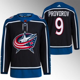 Men's Columbus Blue Jackets #9 Ivan Provorov Black 2022-23 Reverse Retro Stitched Jersey
