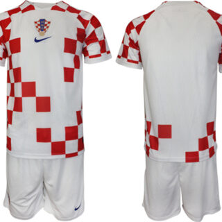 Men's Croatia Custom White Home Soccer Jersey Suit