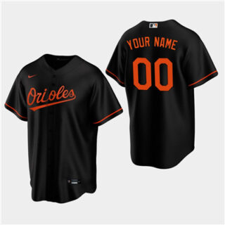 Men's Custom Baltimore Orioles Black Alternate Replica Jersey
