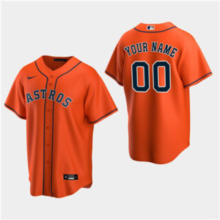 Men's Custom Houston Astros Orange Alternate Replica Jersey