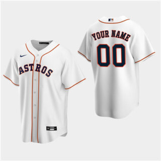 Men's Custom Houston Astros White Home Replica Jersey
