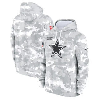 Men's Dallas Cowboys 2024 Arctic Camo Salute To Service Club Fleece Pullover Hoodie