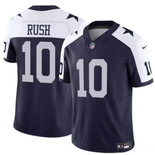Men's Dallas Cowboys #10 Cooper Rush Navy White Thanksgiving Vapor Untouchable Limited Stitched Football Jersey