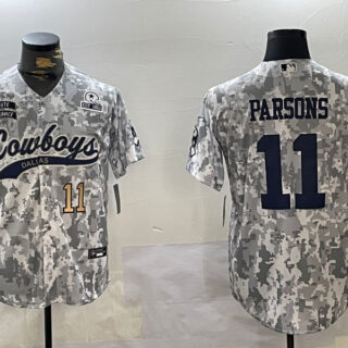 Men's Dallas Cowboys #11 Micah Parsons 2024 Arctic Camo Salute To Service Stitched Baseball Jerseys