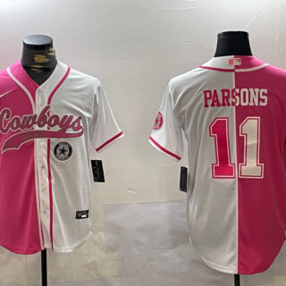 Men's Dallas Cowboys #11 Micah Parsons 2024 Arctic white red Stitched Baseball Jerseys
