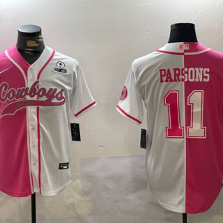 Men's Dallas Cowboys #11 Micah Parsons 2024 Arctic white red Stitched Baseball Jerseys