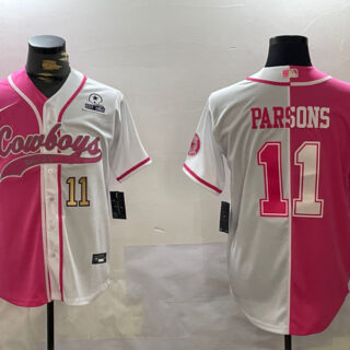 Men's Dallas Cowboys #11 Micah Parsons 2024 Arctic white red Stitched Baseball Jerseys