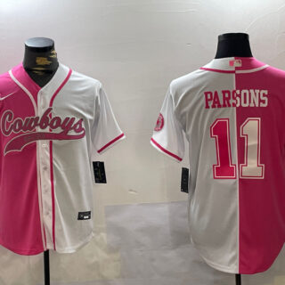 Men's Dallas Cowboys #11 Micah Parsons 2024 Arctic white red Stitched Baseball Jersey