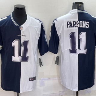 Men's Dallas Cowboys #11 Micah Parsons Navy White Split Vapor Untouchable Limited Stitched Jersey
