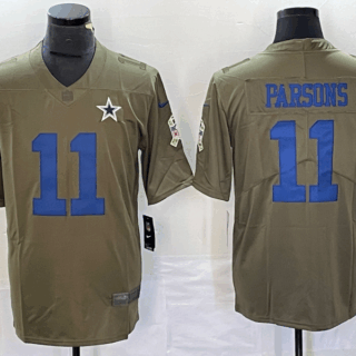 Men's Dallas Cowboys #11 Micah Parsons Olive 2017 Salute To Service Limited Stitched Football Jersey