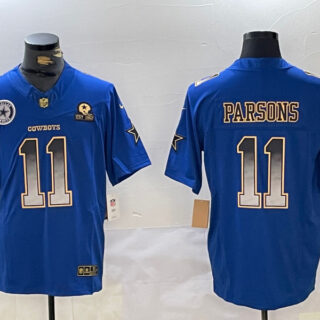 Men's Dallas Cowboys #11 Micah Parsons Royal F.U.S.E. With Established In 1960 Patch Stitched Football Jersey