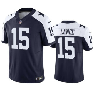 Men's Dallas Cowboys #15 Trey Lance Navy 2023 F.U.S.E. Thanksgiving Limited Stitched Football Jersey