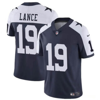 Men's Dallas Cowboys #19 Trey Lance Navy White Thanksgiving Vapor Untouchable Limited Stitched Football Jersey