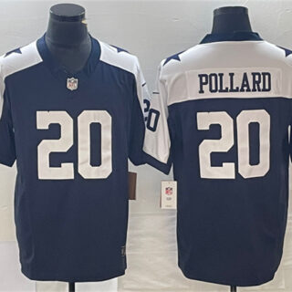 Men's Dallas Cowboys #20 Tony Pollard Navy 2023 F.U.S.E.Thanksgiving Limited Stitched Football Jersey