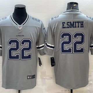 Men's Dallas Cowboys #22 Emmitt Smith Grey Inverted Edition Stitched Jersey