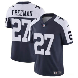 Men's Dallas Cowboys #27 Royce Freeman Navy White Thnaksgiving Vapor Untouchable Limited Stitched Football Jersey