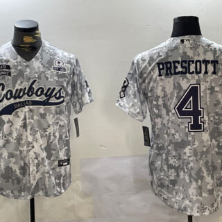 Men's Dallas Cowboys #4 Dak Prescott 2024 Arctic Camo Salute To Service Stitched Baseball Jerseys