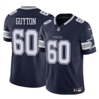 Men's Dallas Cowboys #60 Tyler Guyton Navy 2024 Draft F.U.S.E Vapor Untouchable Limited Stitched Football Jersey