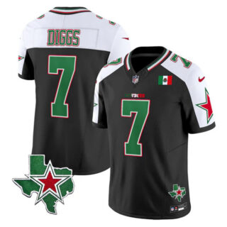 Men's Dallas Cowboys #7 Trevon Diggs 2024 Mexico Black White F.U.S.E. Stitched Football Jersey
