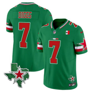 Men's Dallas Cowboys #7 Trevon Diggs 2024 Mexico Green F.U.S.E. Stitched Football Jersey