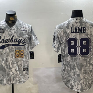 Men's Dallas Cowboys #88 CeeDee Lamb 2024 Arctic Camo Salute To Service Stitched Baseball Jersey