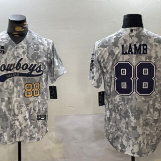 Men's Dallas Cowboys #88 CeeDee Lamb 2024 Arctic Camo Salute To Service Stitched Baseball Jerseys