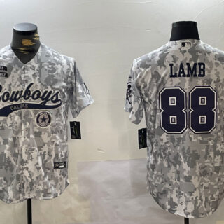 Men's Dallas Cowboys #88 CeeDee Lamb 2024 Arctic Camo Salute To Service Stitched Baseball Jerseys