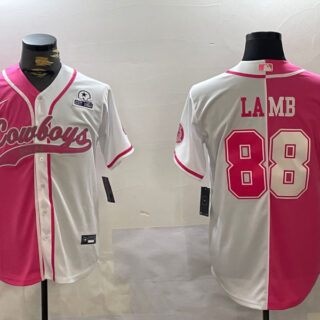 Men's Dallas Cowboys #88 CeeDee Lamb 2024 Arctic white red Stitched Baseball Jerseys