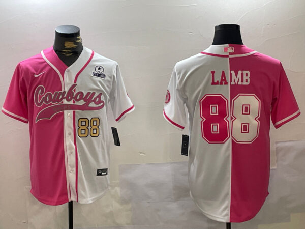 Men's Dallas Cowboys #88 CeeDee Lamb 2024 Arctic white red Stitched Baseball Jerseys