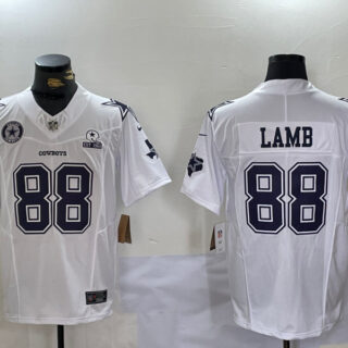 Men's Dallas Cowboys #88 CeeDee Lamb 2024 White F.U.S.E. With Established In 1960 Patch Stitched Football Jerseys