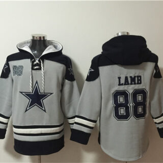 Men's Dallas Cowboys #88 CeeDee Lamb Grey Ageless Must-Have Lace-Up Pullover Hoodie