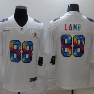 Men's Dallas Cowboys #88 CeeDee Lamb Multi-Color White 2020 NFL Crucial Catch Vapor Untouchable Nike Limited Jersey