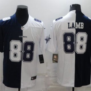 Men's Dallas Cowboys #88 CeeDee Lamb Navy White Split Vapor Untouchable Limited Stitched Jersey