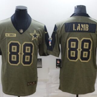 Men's Dallas Cowboys #88 CeeDee Lamb Nike Olive 2021 Salute To Service Limited Player Jersey
