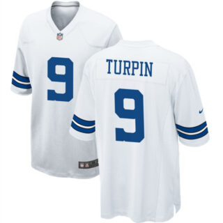 Men's Dallas Cowboys #9 KaVontae Turpin White Stitched Football Game Jersey