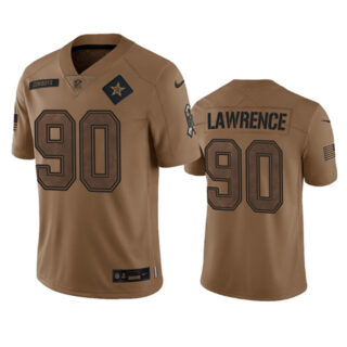 Men's Dallas Cowboys #90 DeMarcus Lawrence 2023 Brown Salute To Service Limited Stitched Football Jersey
