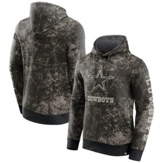Men's Dallas Cowboys Black Gray Blackout Tonal Pullover Hoodie
