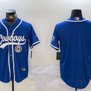 Men's Dallas Cowboys Blank Royal With Patch Cool Base Stitched Baseball Jerseys