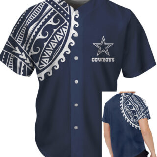Men's Dallas Cowboys Navy Baseball Jersey