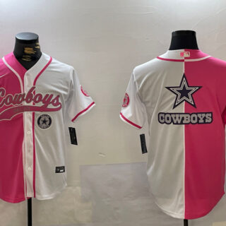 Men's Dallas Cowboys big logo Red White With Patch Cool Base Stitched Baseball Jerseys