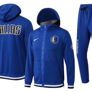 Men's Dallas Mavericks 75th Anniversary Royal Performance Showtime Full-Zip Hoodie Jacket And Pants Suit