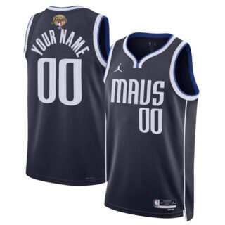 Men's Dallas Mavericks Active Player Custom Navy 2024 Finals Statement Edition Stitched Basketball Jersey