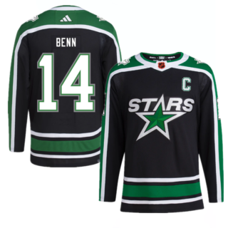 Men's Dallas Stars #14 Jamie Benn Black 2022-23 Reverse Retro Stitched Jersey