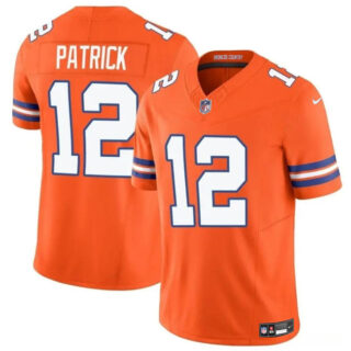 Men's Denver Broncos #12 Tim Patrick Orange F.U.S.E. Mile High Collection 1977 Throwback Vapor Limited Stitched Football Jersey