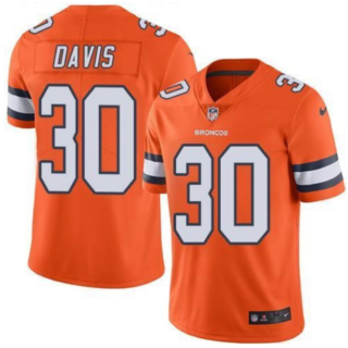 Men's Denver Broncos #30 Terrell Davis Orange Vapor Untouchable Limited Stitched JerseyS