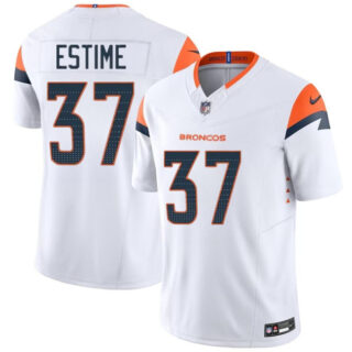 Men's Denver Broncos #37 Audric Estime White 2024 F.U.S.E. Vapor Limited Stitched Football Jersey