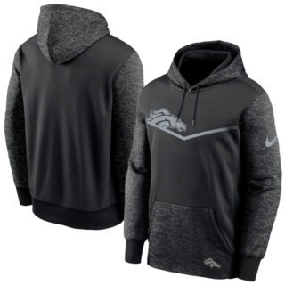 Men's Denver Broncos Black Reflective Therma Hoodie